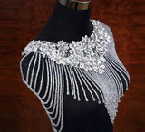 Crystal Rhinestone Bridal Wedding Cape Jewel Wrap Bolero