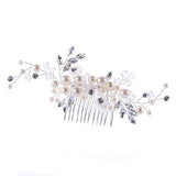 European Design Leaves Wedding Hair Accessories Pearl Crystal Flower Bridal Hair Comb Wedding Hair Jewelry