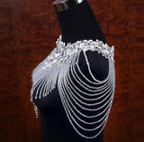 Crystal Rhinestone Bridal Wedding Cape Jewel Wrap Bolero