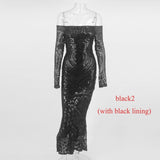 Off Shoulder Black Maxi White Dress Women Strapless Party Sexy Winter Dresses Vestido