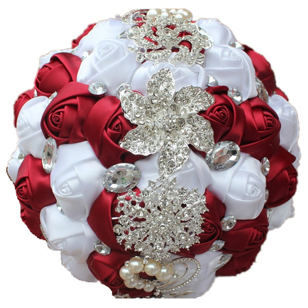 Artificial Wedding Bouquets Hand Made Flower Rhinestone Bridesmaid Crystal Bridal Wedding Bouquet